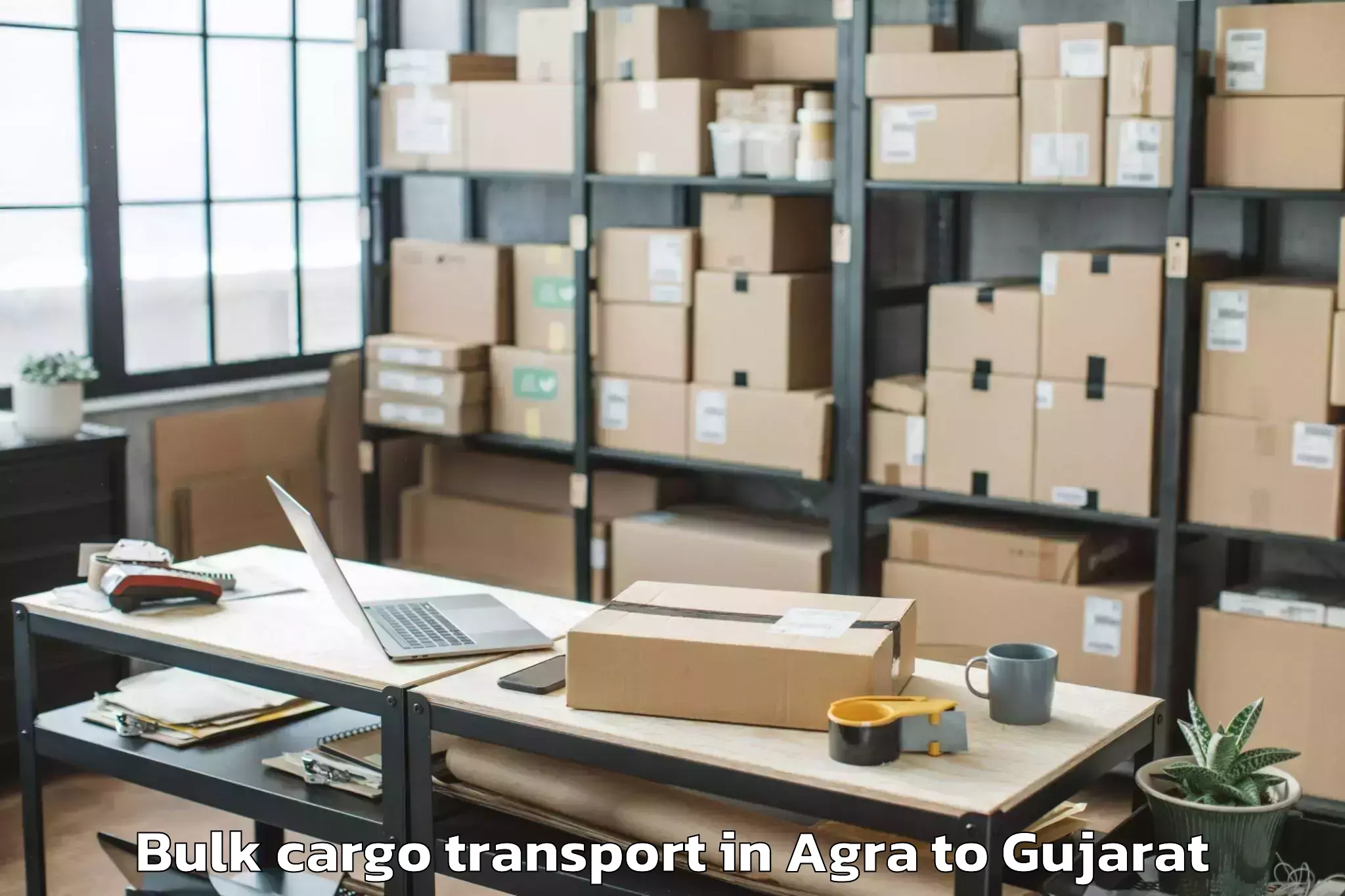 Book Agra to Madhav Kampo Bulk Cargo Transport Online